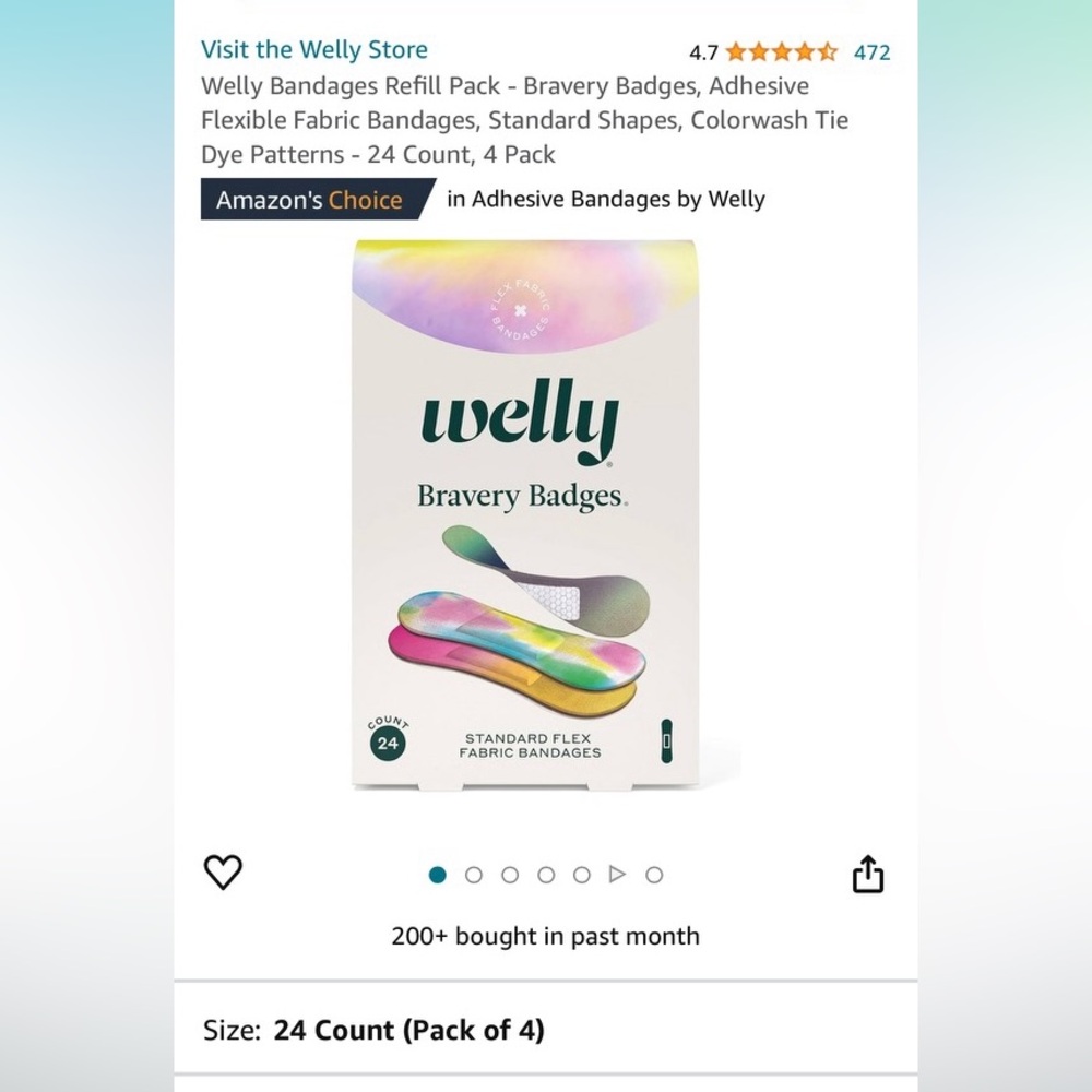 WELLY BANDAGES (96 count) CASE Tie Dye Patterns
